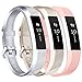 Vancle for Fitbit Alta HR/Ace Bands and Alta Bands, Adjustable Replacement Accessories Wristbands for Fitbit Ace/Alta and Alta HR, Silver Gold Pink, Small