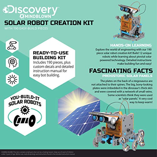 Discovery Kids Mindblown STEM 12-in-1 Solar Robot Creation ...