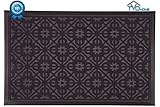 Premium Rubber Doormat By TVD Home - Low Profile Indoor & Outdoor Charcoal Gray Mat - Easily Washable & Stain Resistant - Non Skid Backing - Large 31x19 Inch Size + Bonus Pro Tips Guide (Gray)