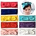 QandSweet Baby Girl Headbands with Polygonal Flower Inlay Rhinestone for Photography (8 Pack Solid Bunny Ears)