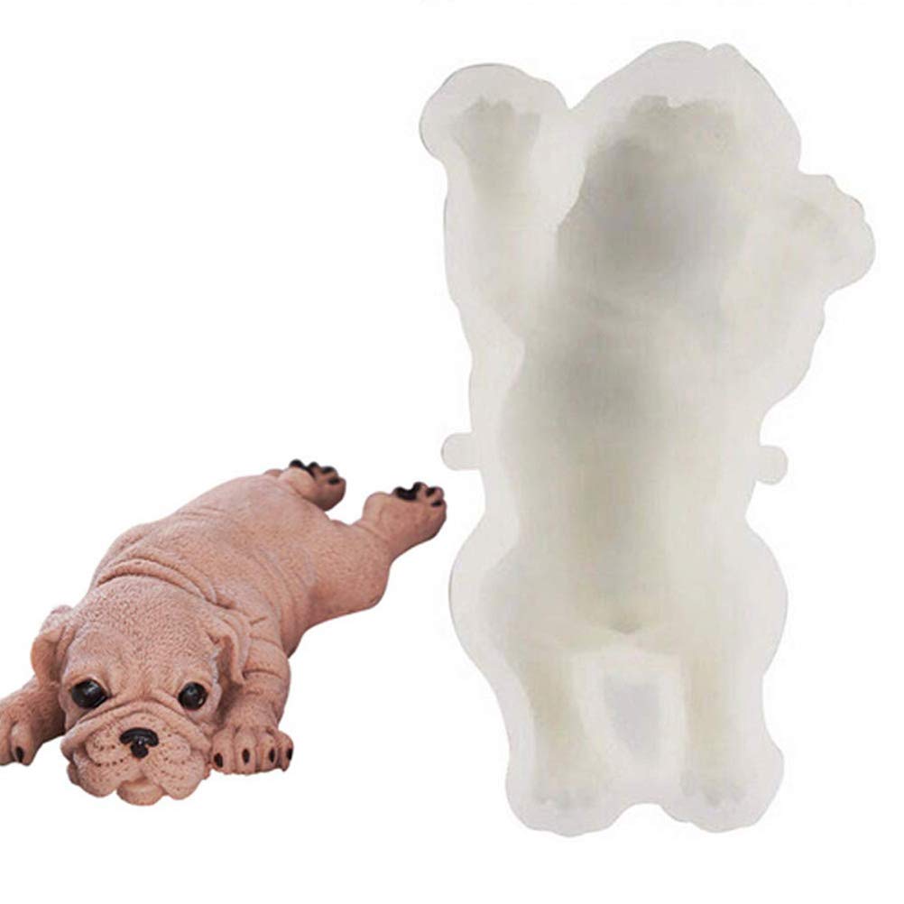 Lintat Dog Silicone Mould, Cute 3D Ice Cream Cake Decoration Mould, DIY Baking Tools Mousse Chocolate Jelly Fondant