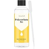 6 oz Polysorbate 80 for Bath Bombs, Premium Polysorbate 80 (Sorbitan Oleate) Liquid, 100% Pure, Cosmetics Grade, Gentle on Sk