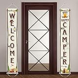 Camping Party Banner Camping Party Decorations Welcome Porch Sign for Camping Themed Birthday Baby Shower Decorations