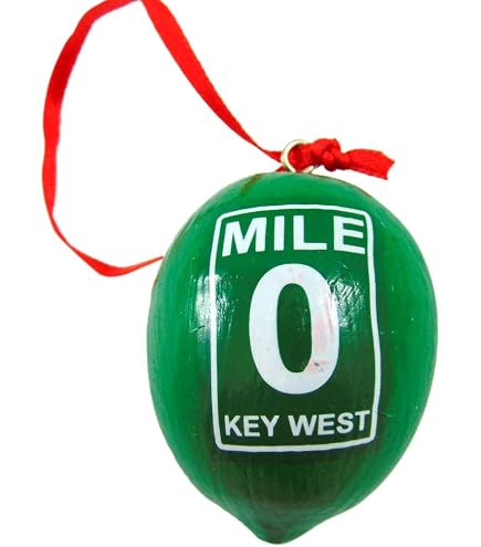 thumbnail image 2 of Glowing Key West Southernmost Point Buoy Ornament – 0 Mile Marker, Glow-in-the-Dark Christmas Tree Decoration 2 of 12