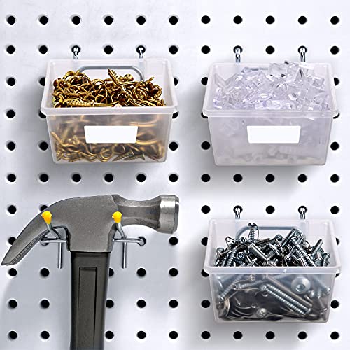 Pegboard Bins with Hooks and Labels, Pegboard Bins Kit DIY Pegboard