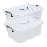 Kekow 2-Pack Clear Storage Latch Box, Plastic