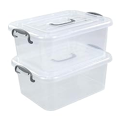 Kekow 2-Pack Clear Storage Latch Box, Plastic