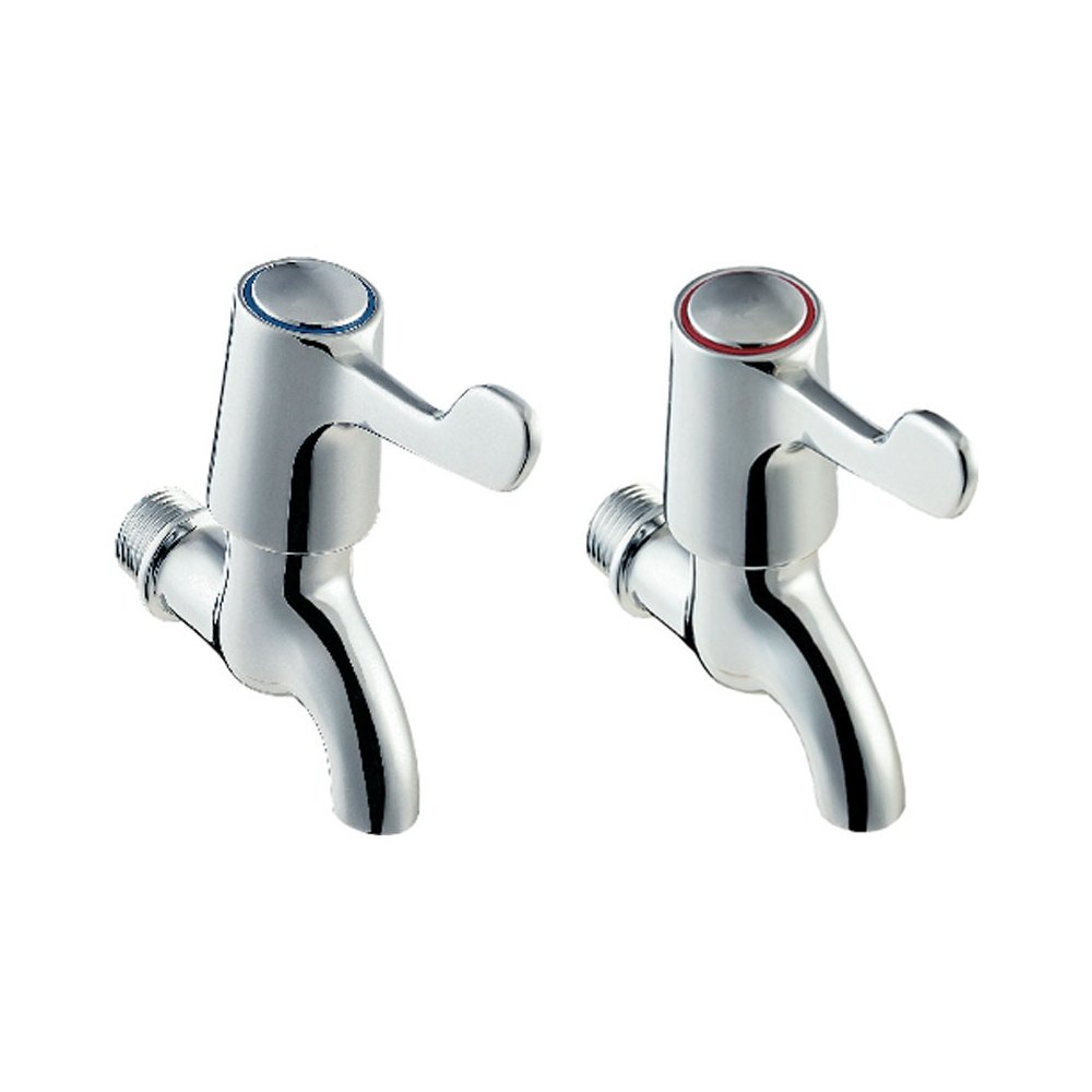 Lever Action Bib Tap Chrome (Pair)