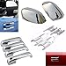 EZ Motoring Chrome Top Half Mirror Cover + 4 Door Handle Covers + Back Plate fit 2017-2020 Ford F250 F350 F450 Super Duty (NOT fit F150)