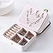 Travel Jewelry Box Double Layer Jewellery Organizer Small Size Storage Case with Mirror for Ring Ear Stud Necklace Birthday