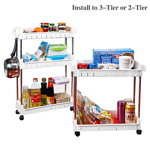Aomaco 3 Tier Gap Kitchen Slim Slide Out Storage Tower Rack