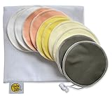 Organic Bamboo Nursing Pads (10 Pack) With Laundry Bag by Baby Zeli - Ultra Soft, Reusable, Hypoallergenic, Washable Breastfeeding Pads