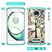 Moto Z Play Droid Case,LEEGU [Shock Absorption] Dual Layer Heavy Duty Protective Silicone Plastic Cover Case for Motorola Moto Z Play Droid - Love Tree