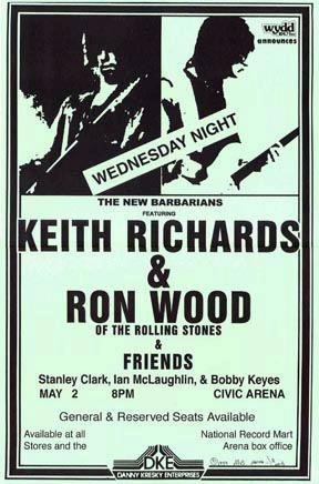 Keith Richards Live with Ron Wood at the Civic Arena LIVE Retro Art Print â€” Poster Size â€” Print of Retro Concert Poster â€” Features Keith Richards and Ronald David "Ronnie" Wood.