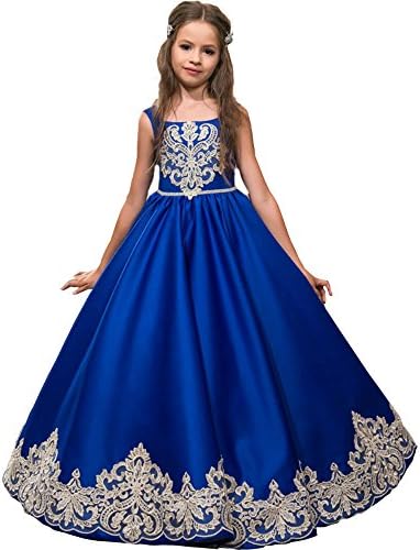 Lampang Lace Flower Girl Dresses for Wedding Satin Girl Party Dress