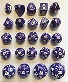Purple - 24 Unusual Dice Set - D3, D4, D5, D6, D7, D8, D9, D10, D%10, D11, D12, D13, D14, D15, D16, D17, D18, D19, D20, D22, D24, D26, D28 & D30