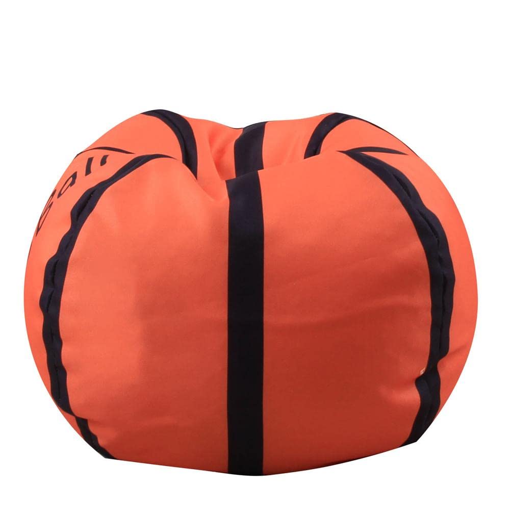 KENANLAN Football Bean Bag Soccer Bean Bags Bean Bags for Kids Storage Bean Bag Chair 18 Inch Zippered Bean Bag Cover for Kids Plush Toy Game (basketball)