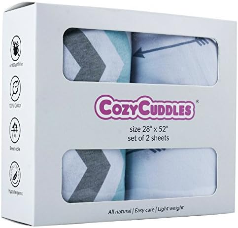 Cozy Cuddles Baby Crib Sheets Set|Toddler Sheet Set - Solid Fitted Crib Sheet for Standard Crib and Toddler Mattress 100% Natural Jersey Cotton (Blue-2 Pack)