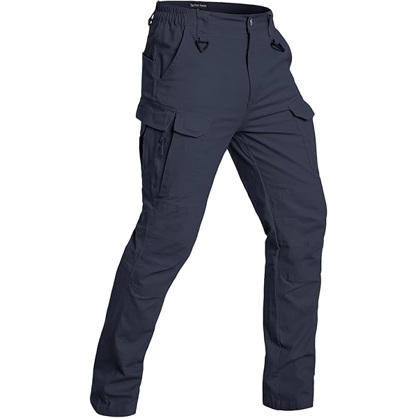 Pantalon en toile coupe Slim avec ceinture élastique homme bleu marine