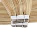 Moresoo 14inch Tape in Highlighted Hair Extensions Human Hair Color #16 Golden Blonde Highlighted #22 Blonde Remy Human Hair Extensions Tape in 20PCS 50G Per Package