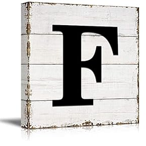 Canvas Wall Art English Letter Wood Background Home Wall Decorations for Bedroom Living Room Paintings Canvas Prints Framed - 12x12 inches