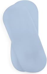 Clair de Lune 2 Pack Fitted Moses Basket Sheets Blue 74 x 30 cm view 1