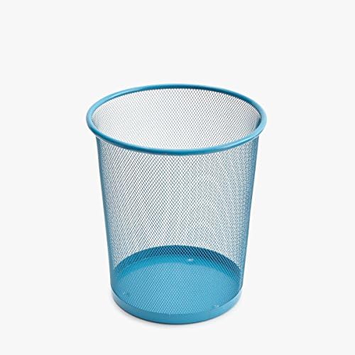 Roomify, Small Metal Wire Mesh Wastebasket, 2.5 Gallon Capacity, Light Blue