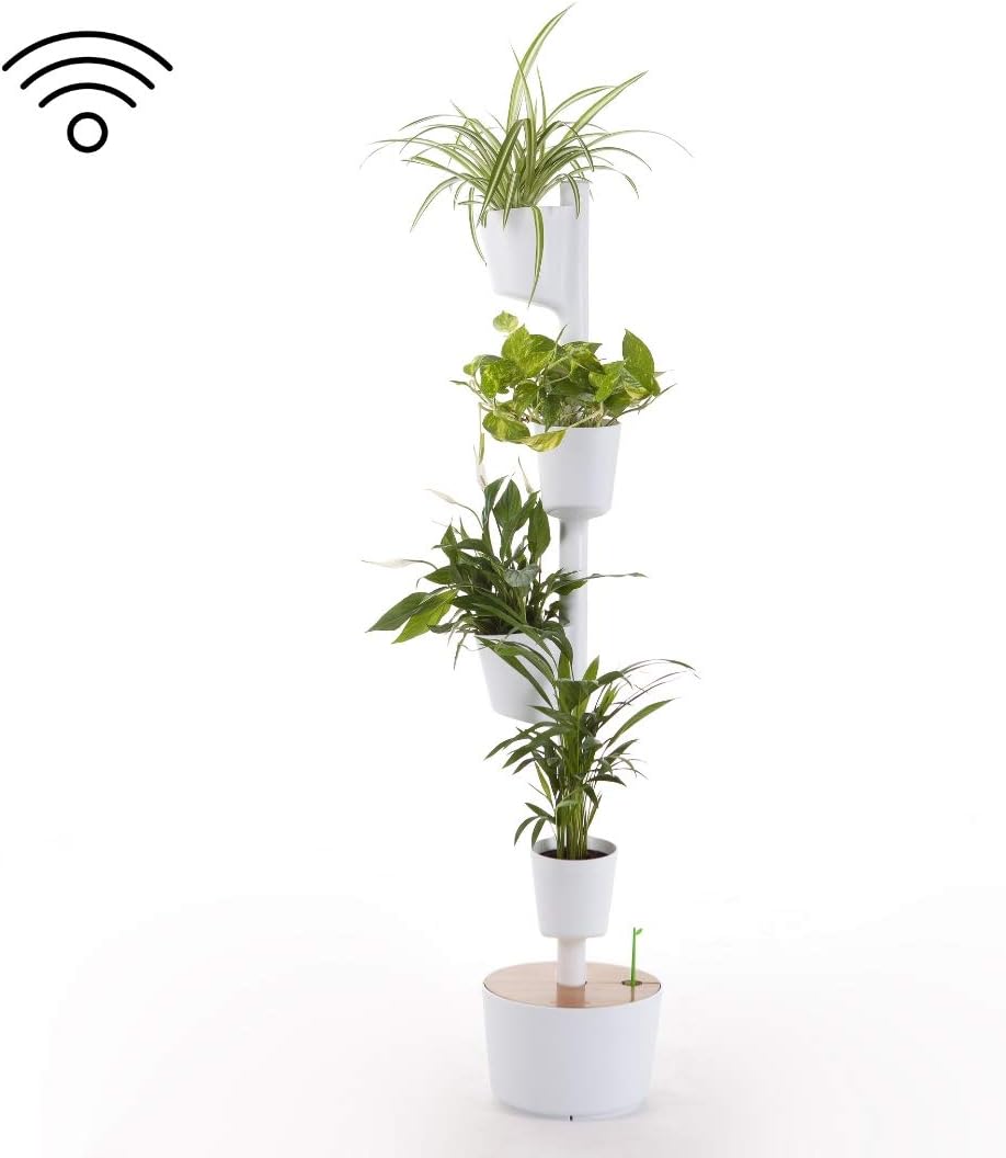 Citysens - Macetero Vertical con Autorriego Inteligente, Blanco, 4 ...