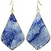 SUNYIK Women's Blue Aventurine Large Rhombus Dangle Earrings