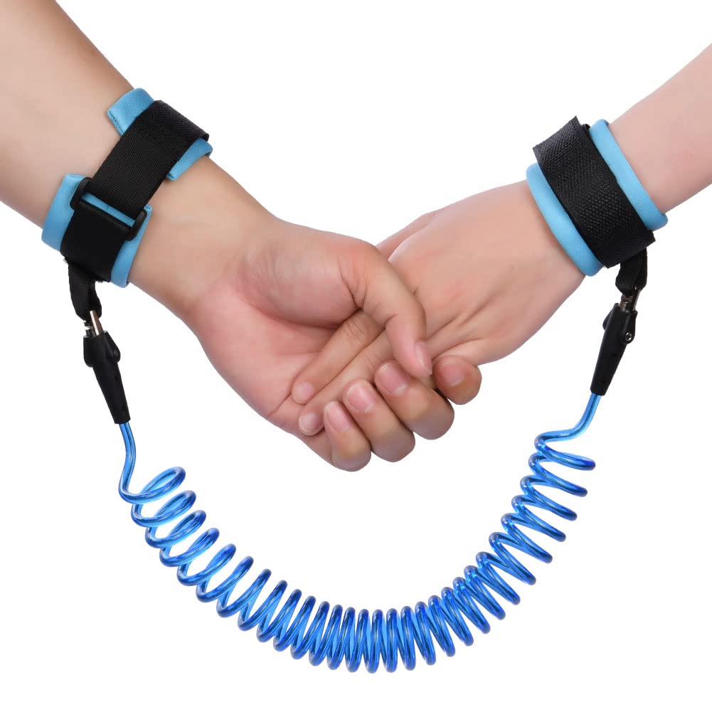 AOMIG Anti Lost Safety Wrist Link Belt, 2.5M Wrist Reins for Toddlers, Baby Reins Toddler Reins for Walking & Travel, Toddler Wrist Strap for Walking (Blue)