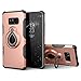 SmartLegend Galaxy S8 Plus Case with Metal Ring Holder Kickstand, Dual Layer Shockproof Heavy Duty Protection Defender Armor Case [Magnetic Car Mount Compatible] for Samsung Galaxy S8 Plus- Rose Gold