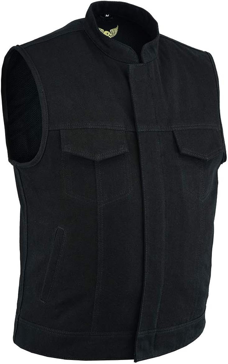 black denim waistcoat mens