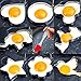 PNBB 8pcs Different Shapes Stainless Steel Fried Egg Molds with 1pc Silicone Pastry Brush - Set of 9