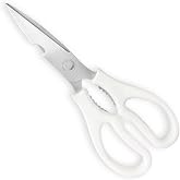 Kitchen Shears, Multi-function Heavy Duty Dishwasher Safe Poultry Shears, Food Grade Stainless Steel Sharp Utility Scissors for Food, White