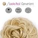 Drawstrings Hair Bun Synthetic Hair Accessory Silvery Grey-Curly