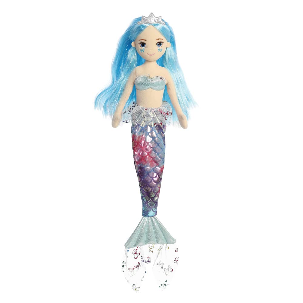 Aurora, 33348, Sea Sparkles Butterfly Mermaid, 18In, Soft Toy, Blue