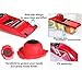 Mandoline Slicer, Vegetable Slicer Cutter, 6 Interchangeable Blades, Easy to Clean, Stainless Steel, Adjustable, Multi-blade,Comes with Peeler, Storage Container and Hand Protection,Red