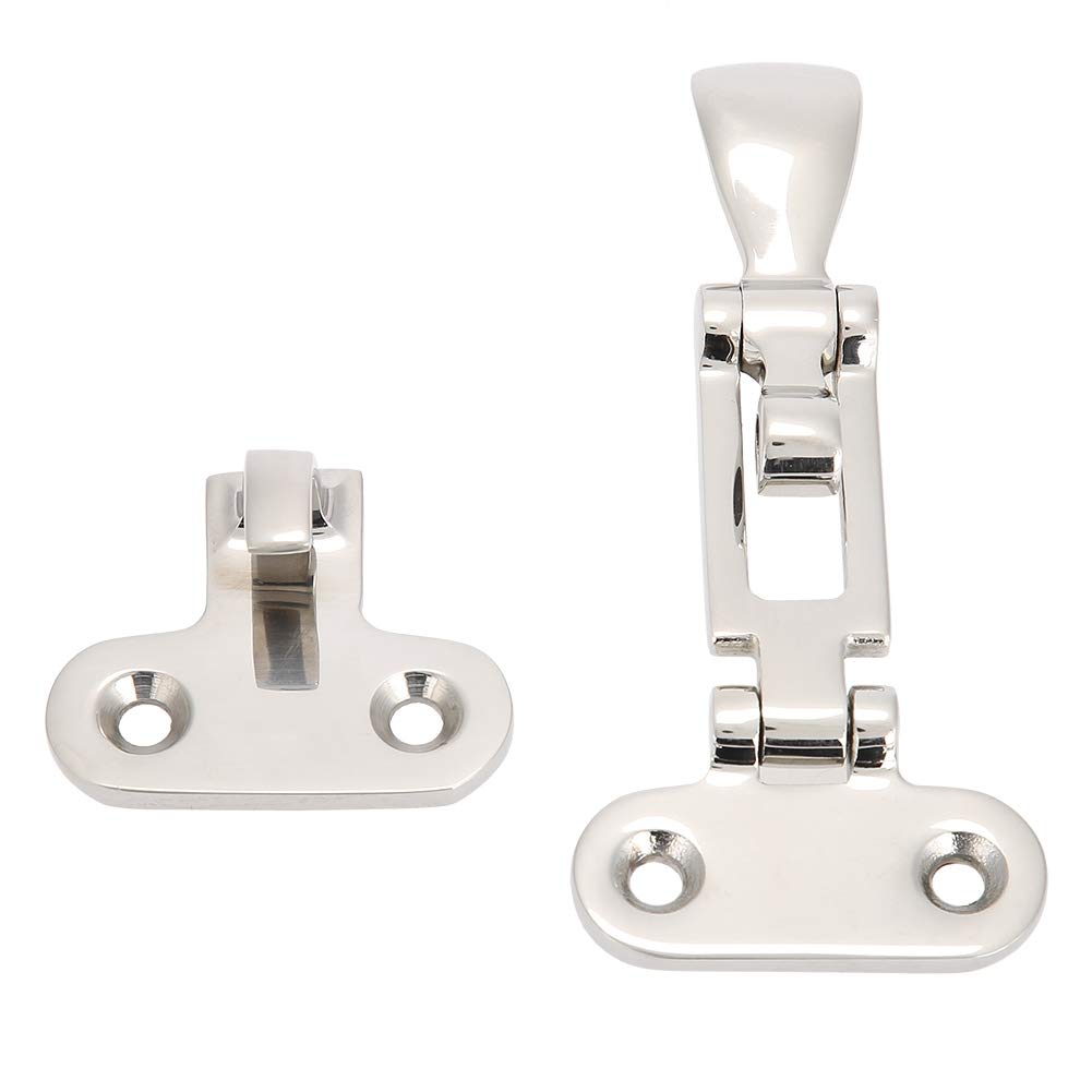 2pcs Marine Boat Hatch, Stainless Steel Marine Boat Lock, Cabinet Hatch Latch, Mirror Fastener Clamp Deck Hasp for Boats, Easy to Install and Use