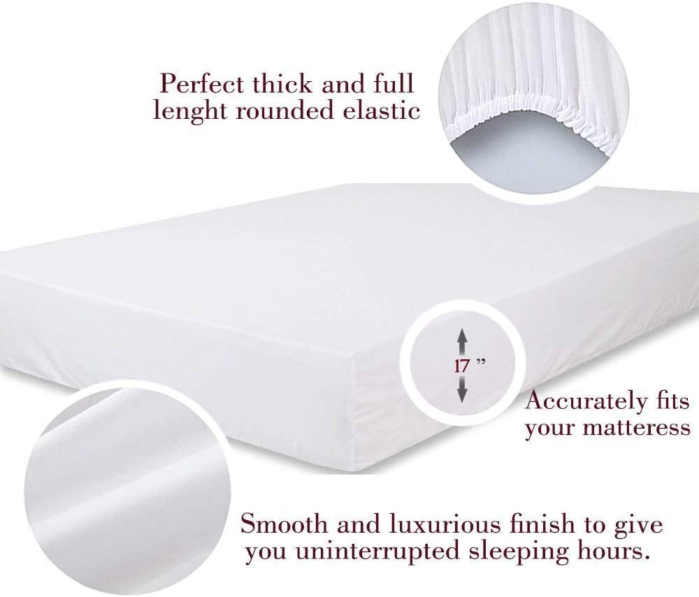 Mayfair Linen 100% Egyptian Cotton Sheets, White King Sheets Set, 800 Thread Count Long Staple Cotton, Sateen Weave for Soft and Silky Feel, Fits Mattress Upto 18'' DEEP Pocket: Home & Kitchen
