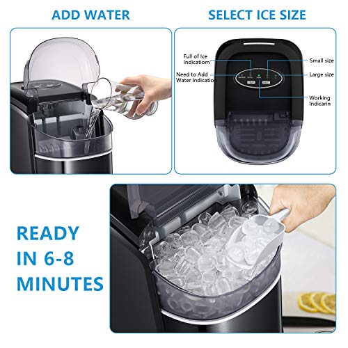 Tavata Countertop Portable Ice Maker Machine with Selfclean Function