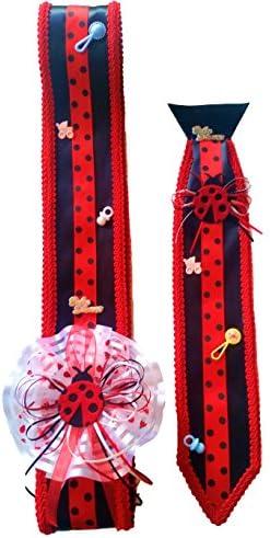 Ladybug Fancy Baby Shower Sash and Deluxe Dad Baby Shower Tie .