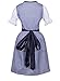 Women's 3-piece Long German Wear Party Oktoberfest Waitress Dress XL Blue