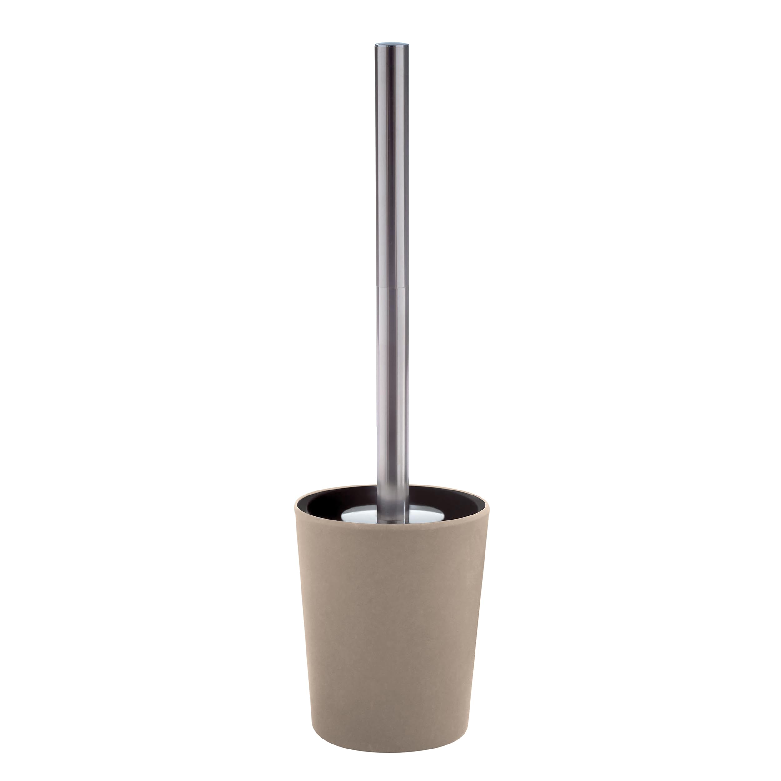 Spirella Takeo Toilet Brush with Hygienic Container Bamboo Taupe, Stainless Steel, Unique