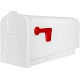 Gibraltar Mailboxes Parsons Medium Capacity Rust-Proof Plastic White, Post-Mount Mailbox, PL10W0201