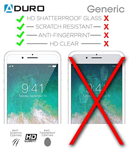 Aduro Screen Protector for iPhone 8/7/6/6s 4.7-inch (NOT Plus), Tempered Glass Shatter Proof Film, 3-Pack