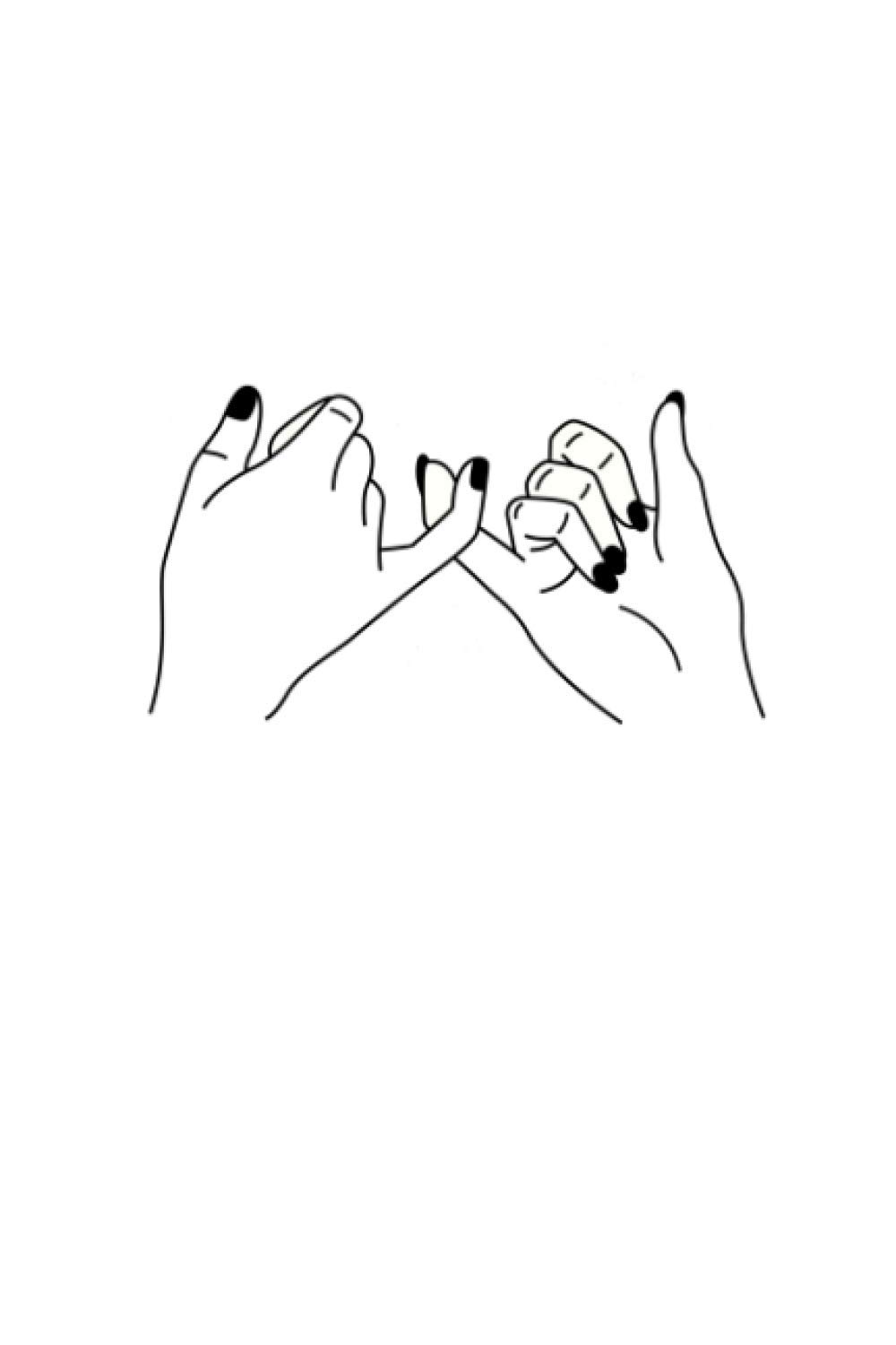 Pinky Promise: Journal - White Matte Cover Cute Notebook - 120 Lined Pages Sized 6" x 9"