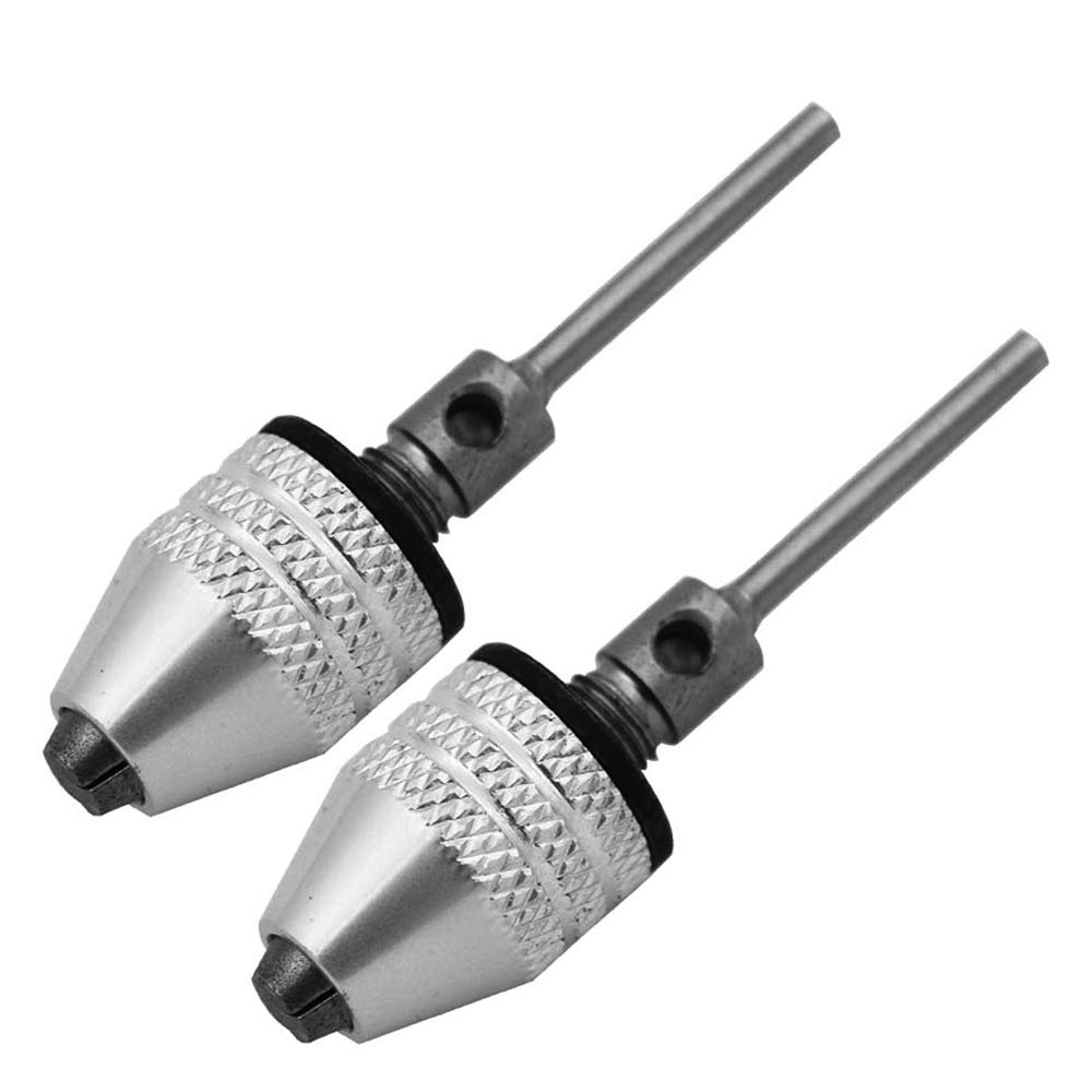 Muye 2pcs 2.35mm Shank Chucks Keyless for Drill Engraving Machine Drill Chuck Quick Change Conversion Adapter Capacity 0-1/8"
