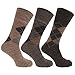 Universal Textiles Mens Traditional Argyle Pattern Non Elastic Lambs Wool Blend Socks (Pack Of 3)