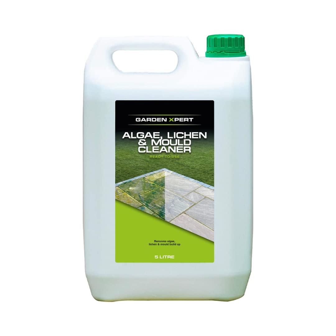 Garden Xpert Algae, Lichen & Mould Cleaner, 5 litre, Suitable for Patios, Natural Stone, Paving Slabs, Decking, Paths & Roofs, Lasting Protection, Ready to Use, Pet Friendly Once Dry