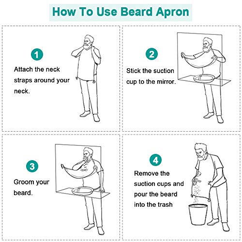 Beard Apron Beard Hair Catcher for Men Shaving Non-Stick Hair,with 4 Strong Suction Cups by Alicoco (black)